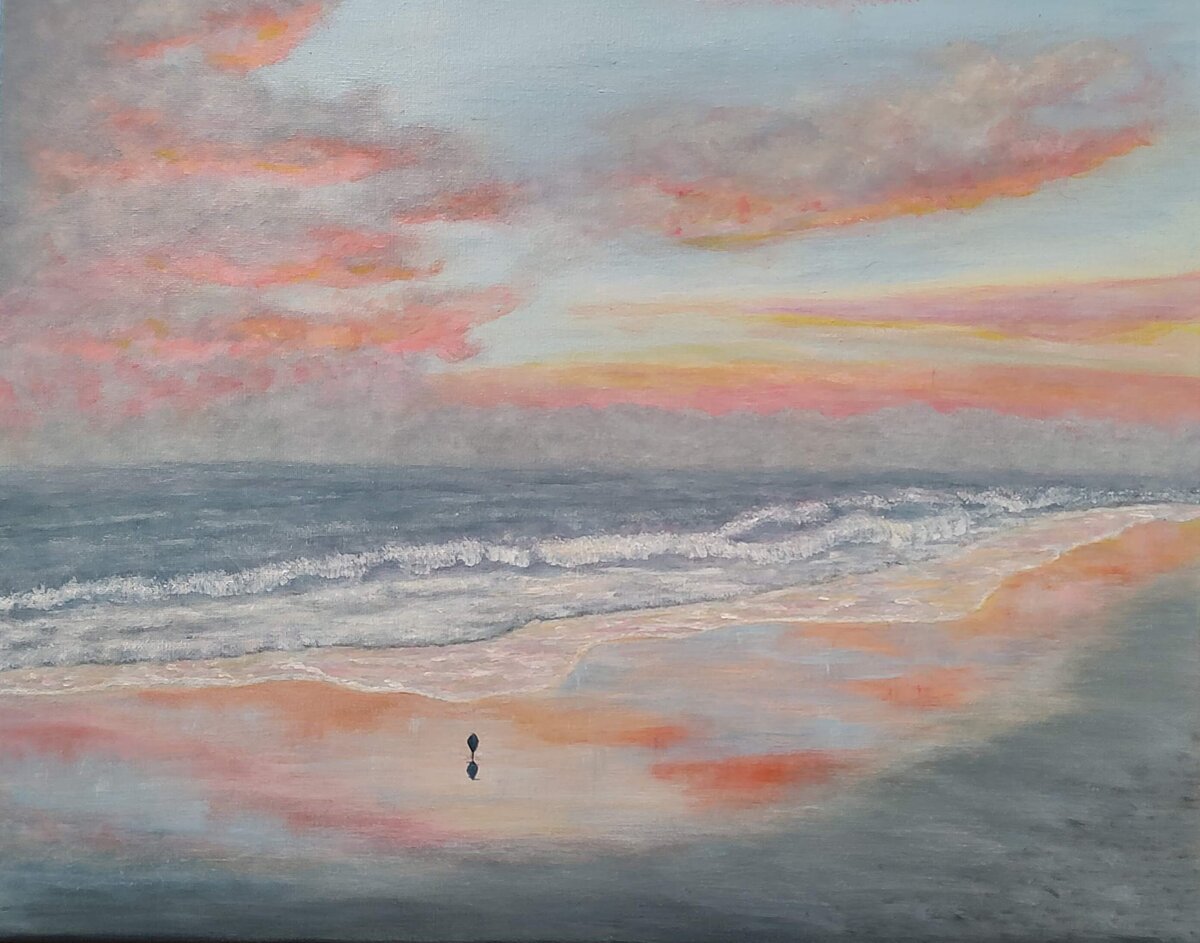 Along the Atlantic Ocean — sold original oil painting on canvas by Alessandra Cortese De Bosis, Culpeper Virginia