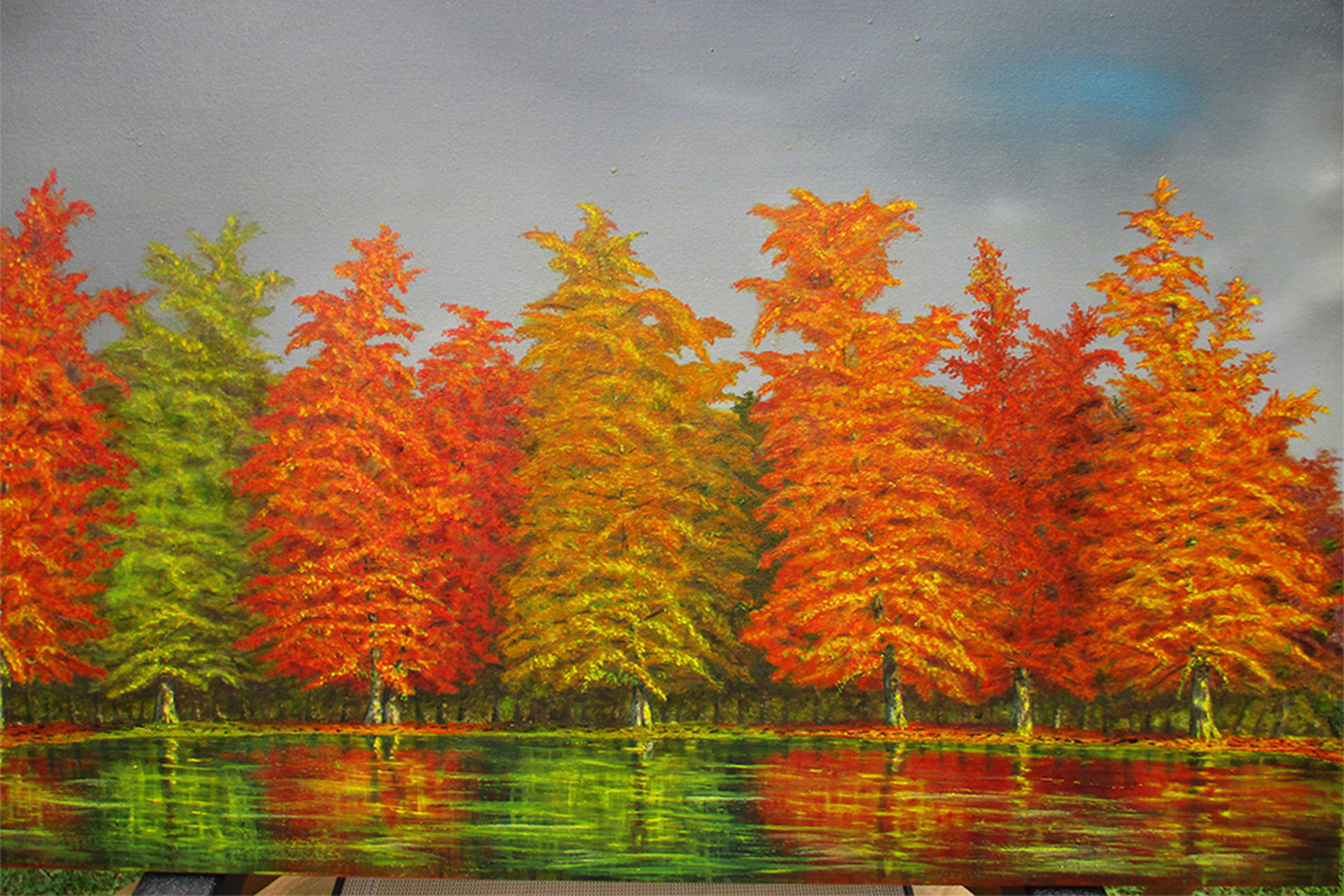 Reflections 1 — sold original oil painting on stretched canvas by Alessandra Cortese De Bosis, Culpeper Virginia